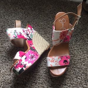 Floral Jessica Simpson wedges